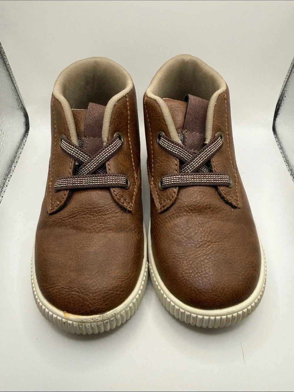 Carter's Brown Faux Leather Lace-Up Kids Boots